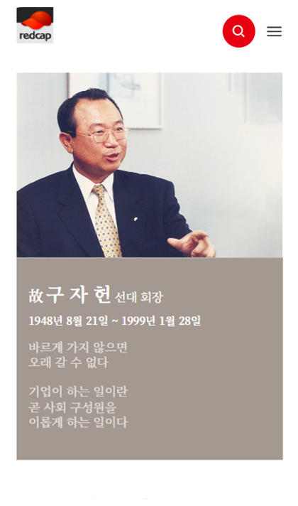 레드캡 반응형 페이지